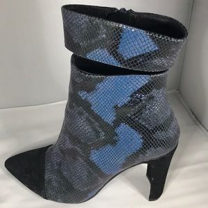 42 Gold Snake Embossed Bootie